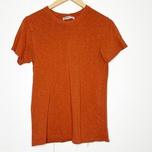 American Giant Premium Slub Knit Supima Cotton Crew neck T-Shirt small orange